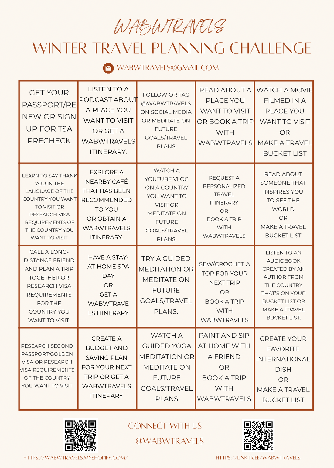 Winter Getaway Planning Challenge